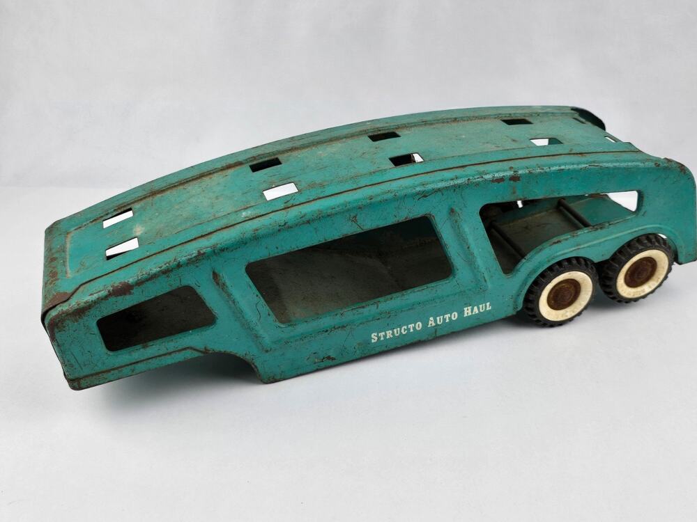 Structo Auto Haul Transport Semi Trailer Only Turquoise pressed steel